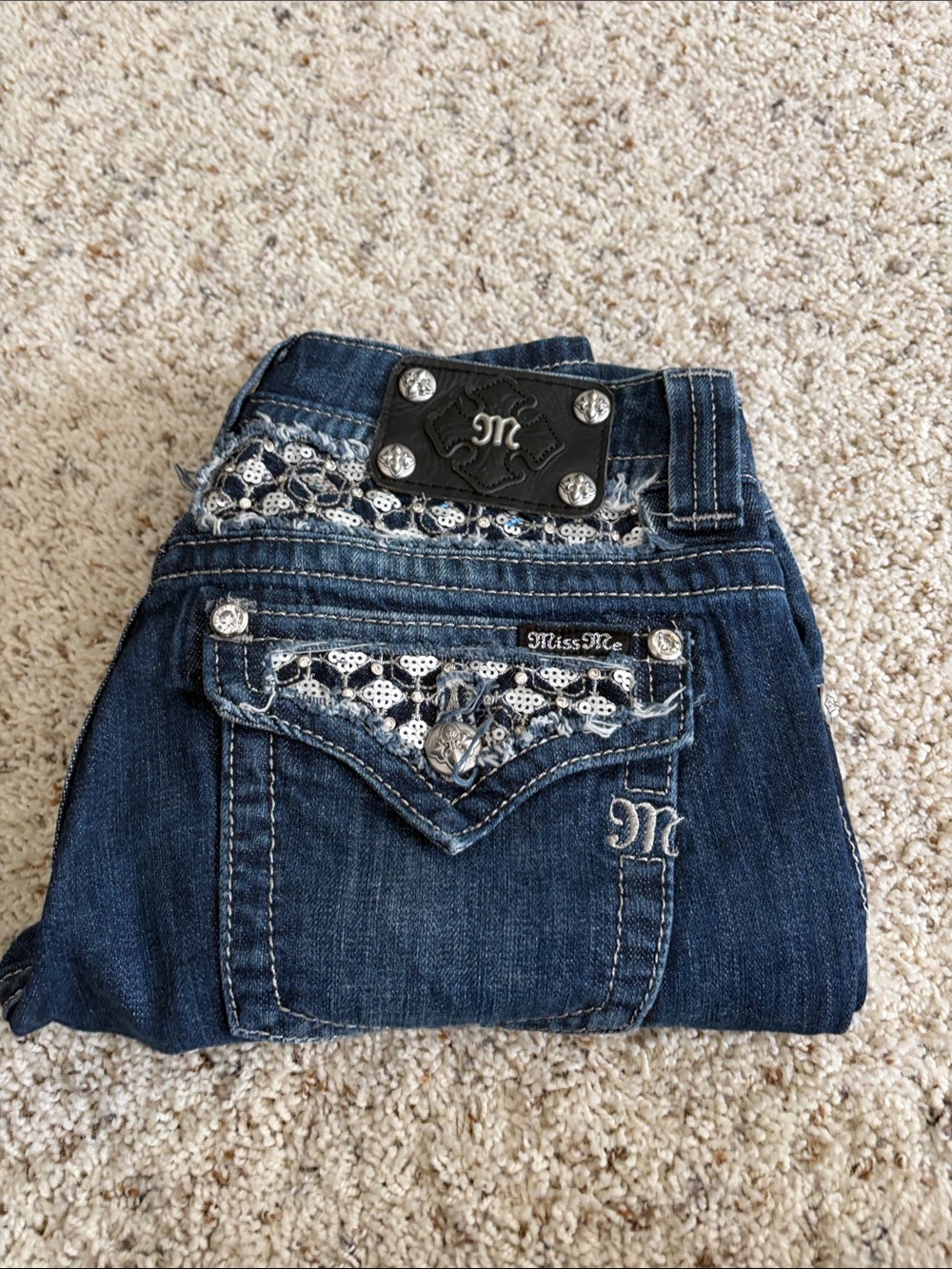Miss Me Dark Blue Jeans